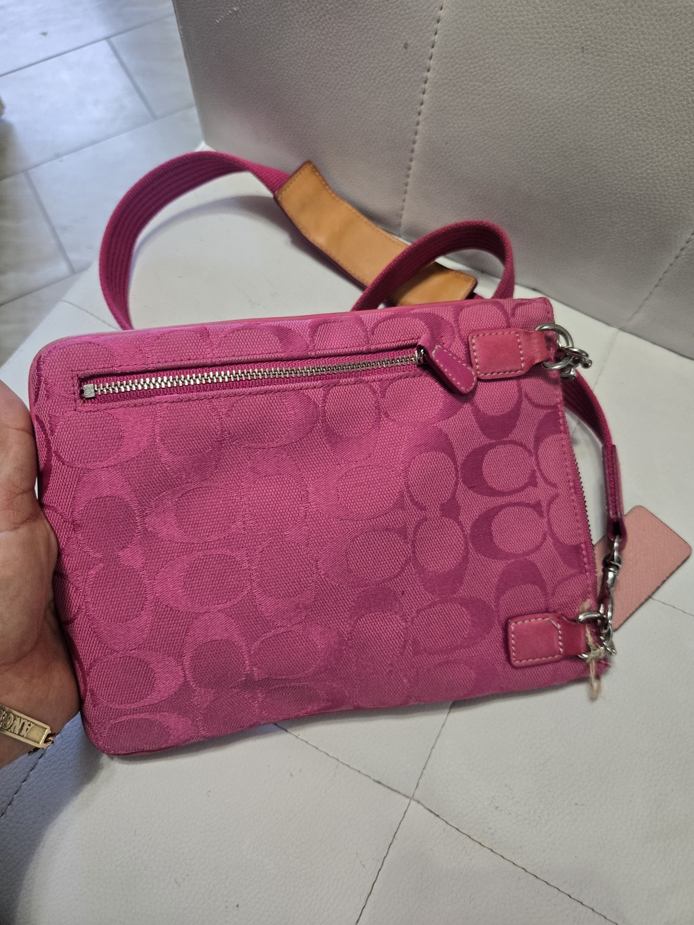 Coach Pink Signature Small Crossbody Shoulder Bag - Picture 4 of 8